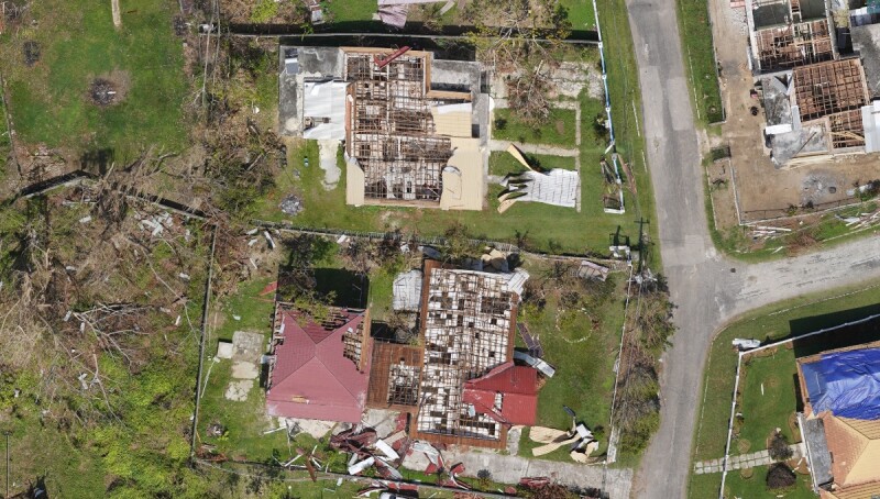 Drone data from JFL showing damaged rooftops